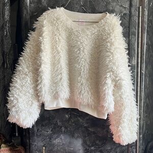 Cozy White Fuzzy shirt Sweater